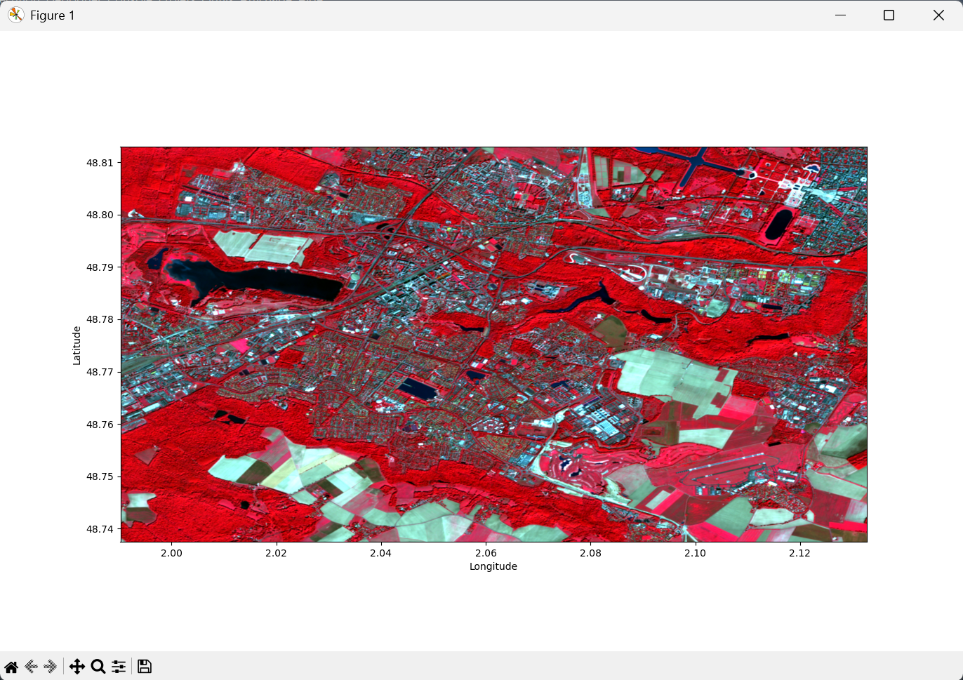 Affichage de l'image RGB en fausses couleurs